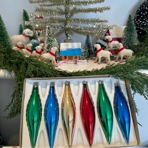 Vintage Christmas Ornaments Glass Icicles Made in Poland